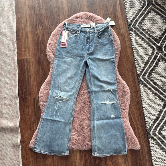 Aritzia Twiggy Denim Forum Light Blue Flare Leg Jeans - Picture 6 of 6